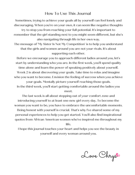 My Sister Is Not My Competition